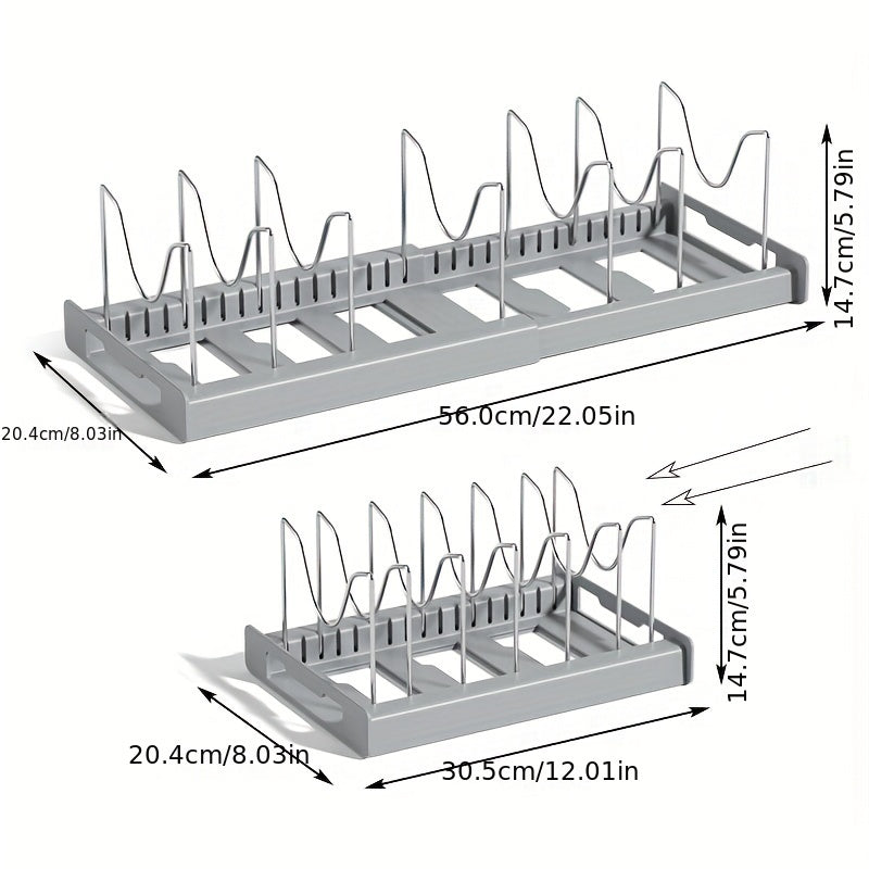 1pc Adjustable Multi-Purpose Pot Organizer Rack - Expandable