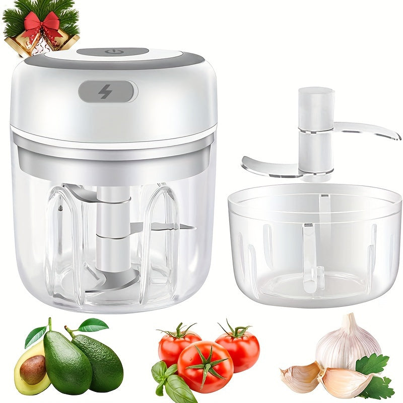 1pc 8.45 Oz Cordless Portable Electric Food Chopper: Mini Electric Garlic Chopper