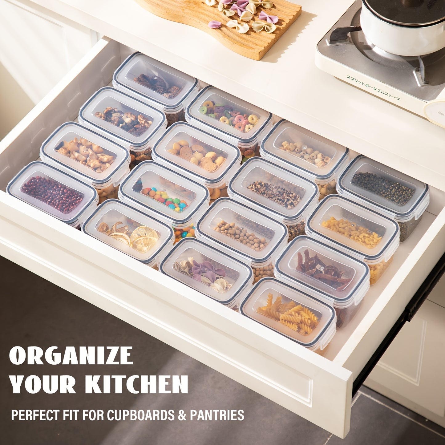 72pcs BPA-Free Airtight Food Storage Container Set - Multi-Size Plastic Jars with Lids - Labels & Markers Included