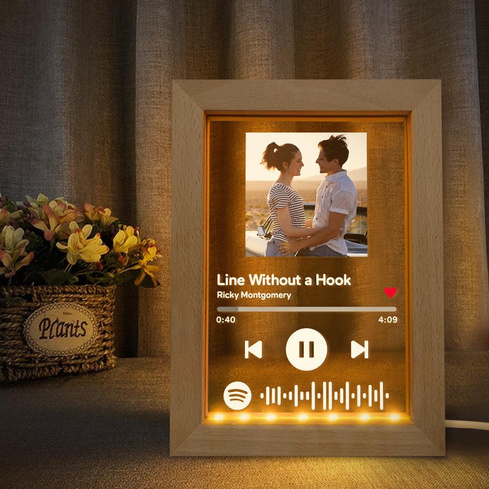 Custom Scannable Spotify Code Music Art Picture Frame Nignt Light Gift