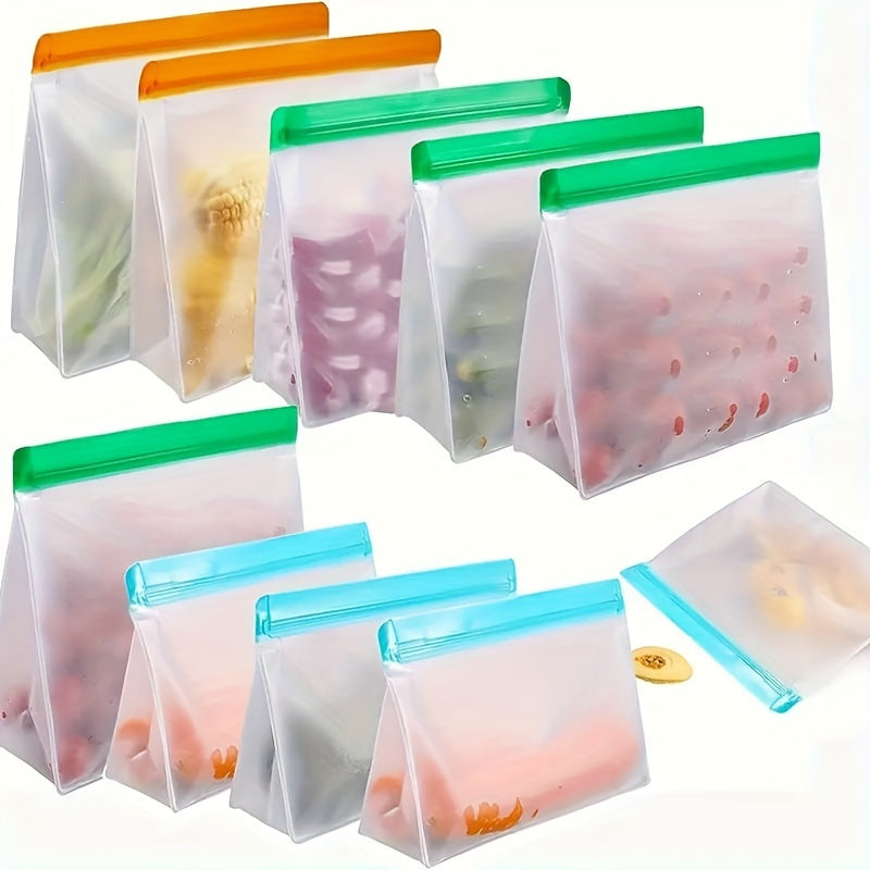 Reusable Silicone Food Storage Bag, Leak-proof Reusable Freezer Bag