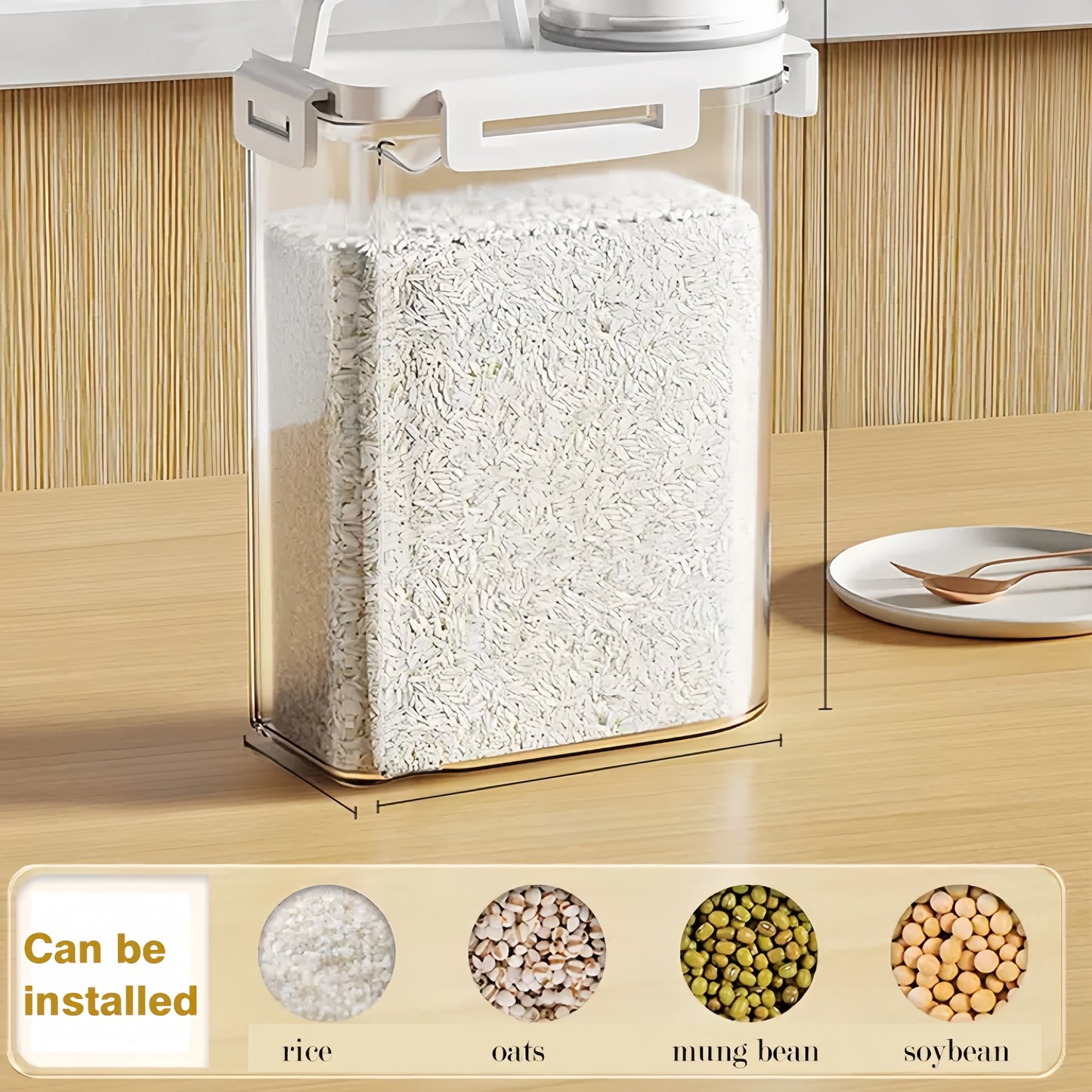 1pc Large Square Reusable Airtight Storage Container