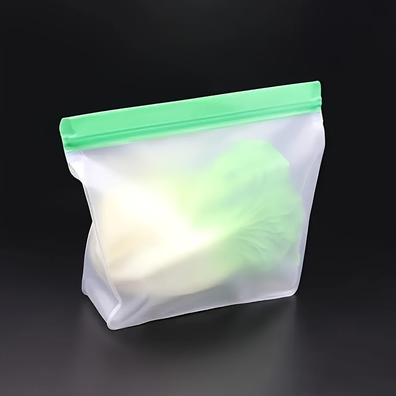 Reusable Silicone Food Storage Bag, Leak-proof Reusable Freezer Bag